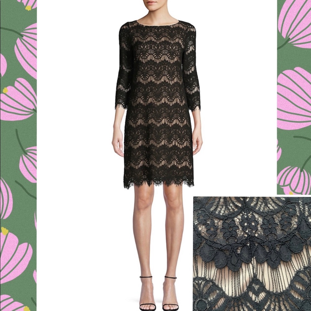 HP♦️NWOT Eliza J Black Lace Shift Dress—Host Pick